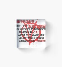 v for vendetta quote Acrylic Block