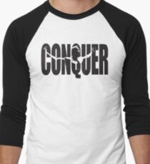 CONQUER (Arnold Iconic Black) Men's Baseball ¾ T-Shirt