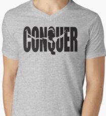 CONQUER (Arnold Iconic Black) Men's V-Neck T-Shirt