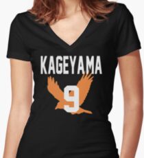 Haikyuu!! Jersey Kageyama Number 9 (Karasuno) Women's Fitted V-Neck T-Shirt
