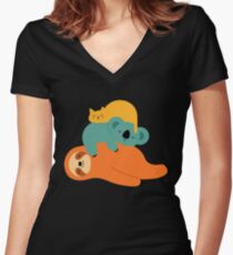Being Lazy Women's Fitted V-Neck T-Shirt