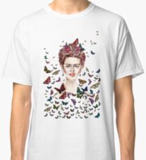 Frida Kahlo Flowers Butterflies Classic T-Shirt