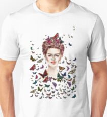 Frida Kahlo Flowers Butterflies Unisex T-Shirt