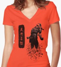 Metal Gear Solid 4 - Dissolving Snake Women's Fitted V-Neck T-Shirt