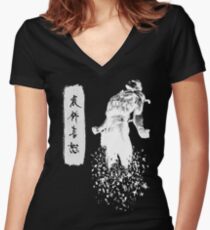 Metal Gear Solid 4 - Dissolving Snake Women's Fitted V-Neck T-Shirt