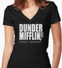Dunder Mifflin Paper Company - The Office Women's Fitted V-Neck T-Shirt
