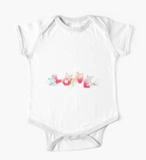 Cartoon Forest Animals Foxes LOVE One Piece - Short Sleeve