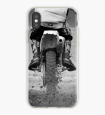 Moto x motorcycle kicking up the dirt iPhone Case