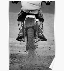 Moto x motorcycle kicking up the dirt Poster