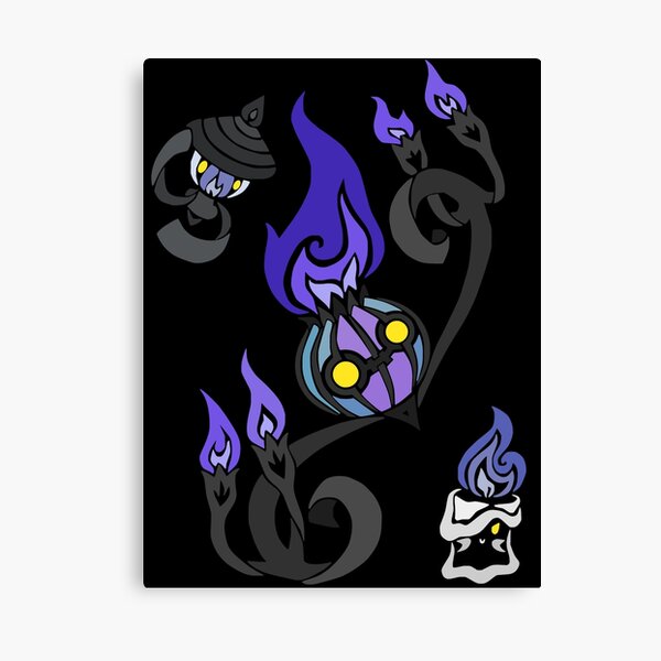 Flames of the Forgotten - Chandelure, Lampent and Litwick Canvas Print