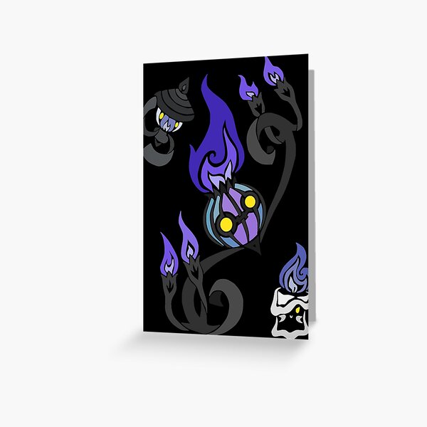 Flames of the Forgotten - Chandelure, Lampent and Litwick Greeting Card