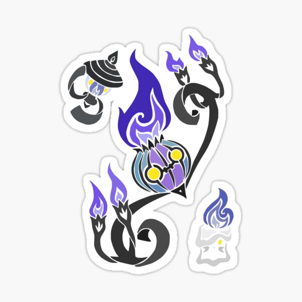 Flames of the Forgotten - Chandelure, Lampent and Litwick Sticker