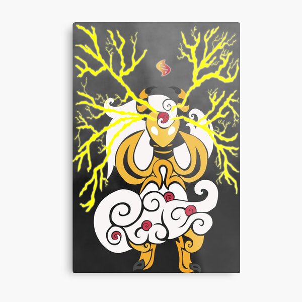 Tribalish Mega Ampharos - Eye of the Storm Metal Print