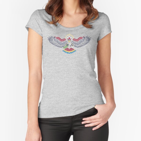 Colored Tribalish Braviary - The All-American Bird Fitted Scoop T-Shirt