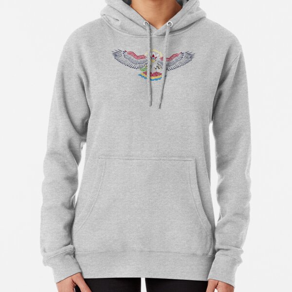 Colored Tribalish Braviary - The All-American Bird Pullover Hoodie