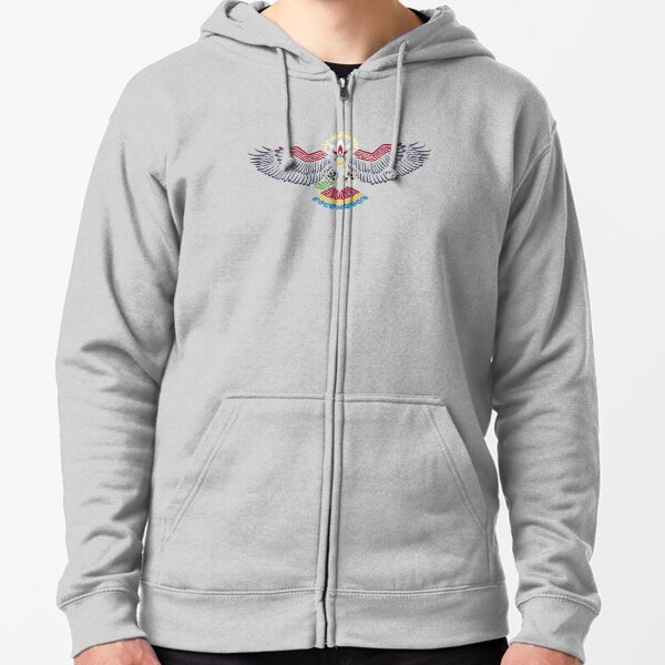 Colored Tribalish Braviary - The All-American Bird Zipped Hoodie