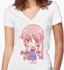 Mirai Nikki Women's Fitted V-Neck T-Shirt