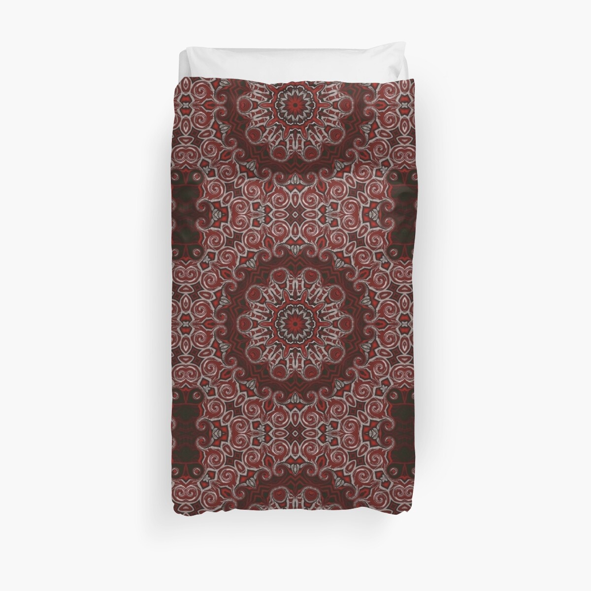 "Ornate Red Bohemian Mandala" Duvet Cover by HavenDesign Redbubble