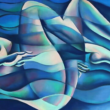 Artwork thumbnail, Free Floating Blue Wave Nude - 10-02-21 by CorneAkkers