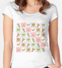 Set of funny animals Women's Fitted Scoop T-Shirt