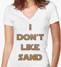 I don't like sand - version 2 Women's Fitted V-Neck T-Shirt