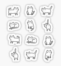 Funny white cats. Sticker