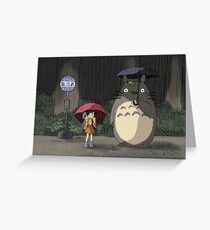 Totoro - Waiting for the Catbus Greeting Card