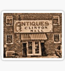 "Antiques, Clinton Mall, #3"... prints and products Sticker