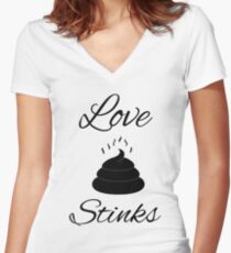 Love Stinks Women's Fitted V-Neck T-Shirt