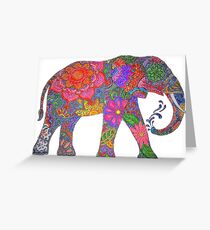 Psychedelic Elephant Greeting Card