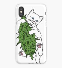 Cat Wrapped Around Weed Bud iPhone Case