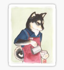 Barista Shiba Sticker