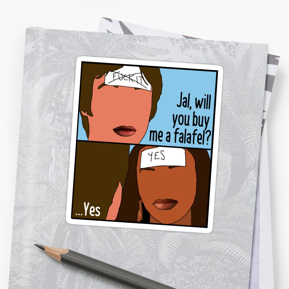  Skins Jal  Chris Falafel Sticker by LeilaCCG Redbubble