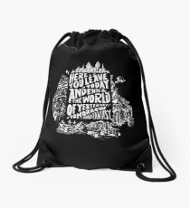 You'll Be In My Heart (On Black) Drawstring Bag
