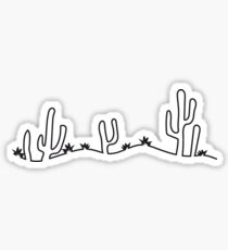 landscape grass cactus desert savanna cactus line Sticker