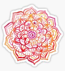Watercolor Medallion in Sunset Colors Sticker