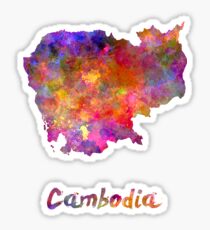 Cambodia in watercolor Sticker