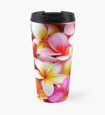Plumeria Pink White Frangipani Tropical Hawaiian Flower Floral Fine Art Travel Mug