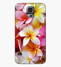 Plumeria-rosa weiße Frangipani-tropische hawaiische Blumen-feine Kunst Hülle & Klebefolie für Samsung Galaxy