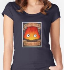 Howl's Moving Castle Illustration - CALCIFER (original) Women's Fitted Scoop T-Shirt