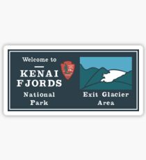 Kenai Fjords National Park Sign, Alaska, USA Sticker