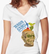 Tiki-Bar Tailliertes T-Shirt mit V-Ausschnitt