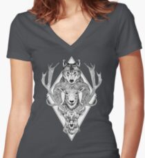 Wolf Ram Hart Women's Fitted V-Neck T-Shirt