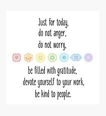 Reiki principles Photographic Print