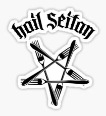 Pegatina Hail Seitan - Go Vegan 1.2 (negro)