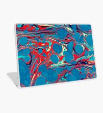 Psychedelic Blue Red Marbled Paper Laptop Skin