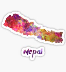 Nepal in watercolor Sticker