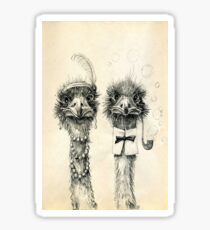 Mr. and Mrs. Ostrich Sticker