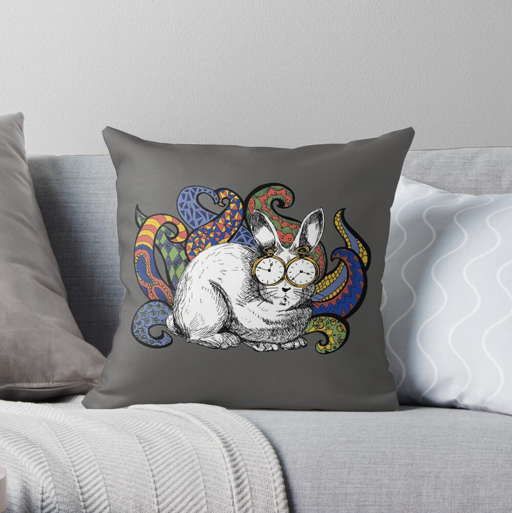 rabbit throw pillow