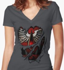 Blood Angels Armor Women's Fitted V-Neck T-Shirt